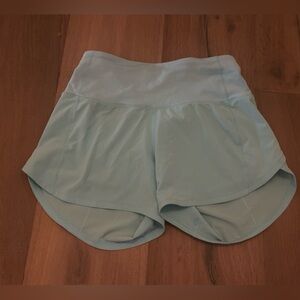 Lululemon Speed Up High Rise Lined 4” Shorts in Cyan Blue